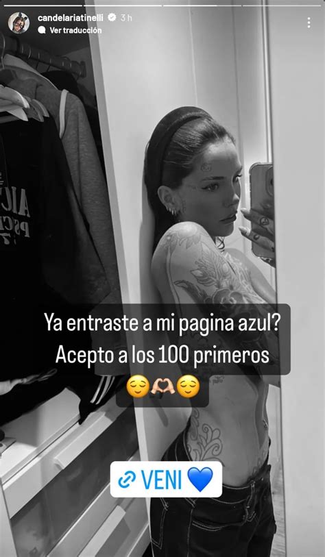 cande tinelli onlyfans|Candelaria Tinelli reveló qué la motivó a vender。